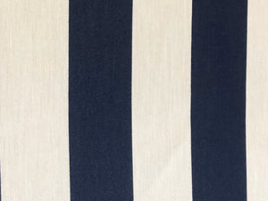 Indoor Outdoor Water & Stain Resistant Solution Dyed Acrylic Navy Blue Beige Nautical Stripe Upholstery Drapery Fabric