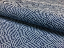 Load image into Gallery viewer, 1.5 Yd Thibaut Maddox True Blue Crypton Navy French Blue Geometric Upholstery Fabric
