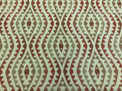 1.5 Yd Designer Rusty Brown Beige Terracotta Ethnic Tribal Upholstery Fabric