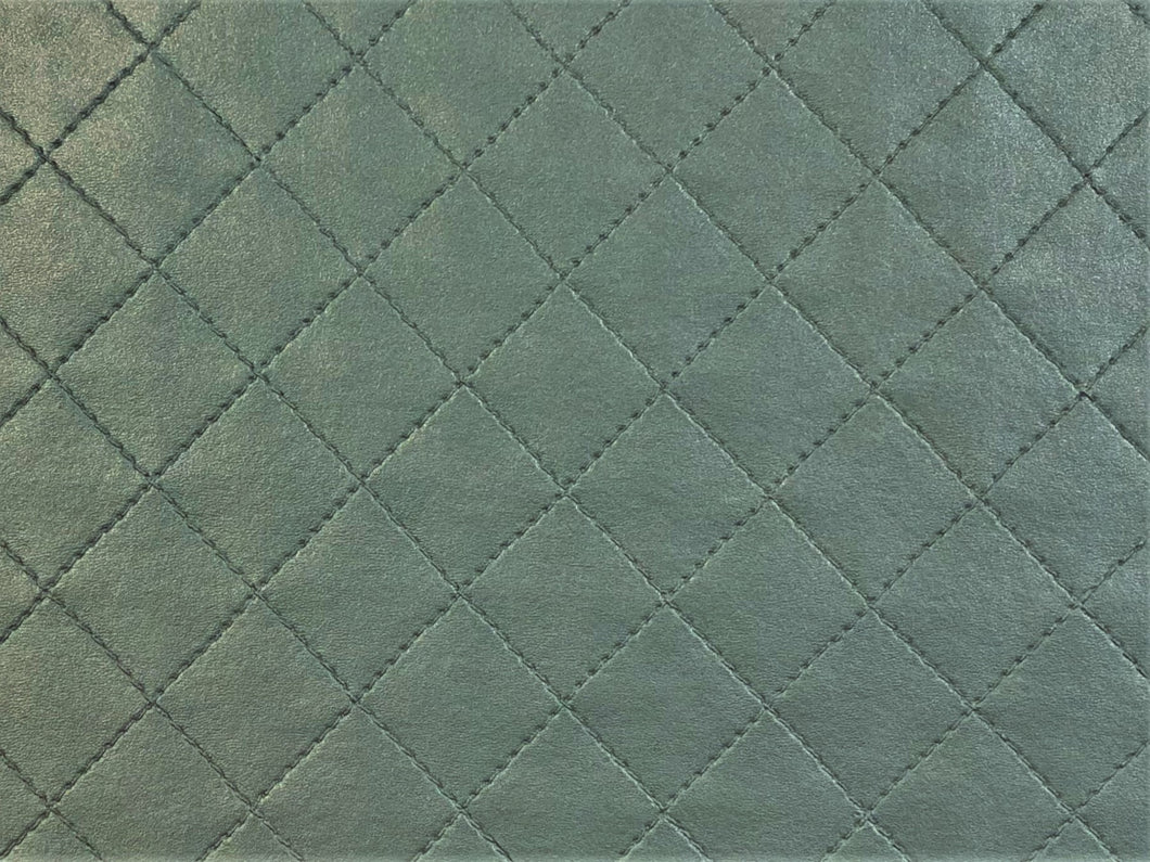 Designer Heavy Duty Seafoam Green Geometric Matelasse Upholstery Vinyl