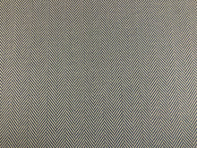 Load image into Gallery viewer, 1 3/4 Yd Designer Navy Blue Cream MCM Mid Century Modern Herringbone Geometric Upholstery Fabric