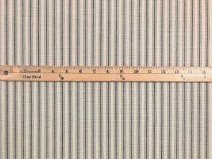 Designer Water & Stain Resistant Charcoal Grey Taupe Cream Ticking Stripe Canvas Upholstery Fabric