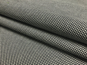1 3/4 Yd Designer Woven Charcoal Black White Geometric Upholstery Fabric