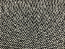 Load image into Gallery viewer, 1 1/2 Yd Designer MCM Mid Century Modern Black Grey Charcoal Herringbone Upholstery Fabric