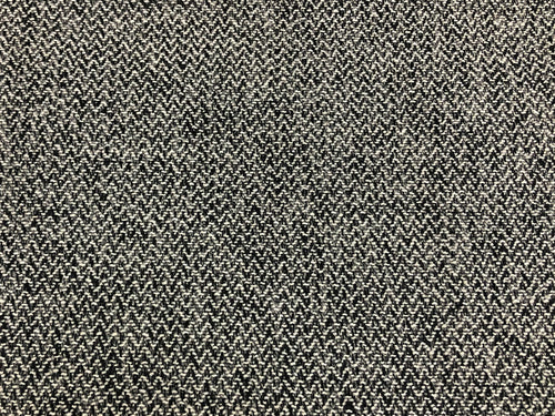 1 1/2 Yd Designer MCM Mid Century Modern Black Grey Charcoal Herringbone Upholstery Fabric