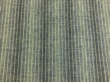 Load image into Gallery viewer, Designer Linen Viscose Denim Navy Blue Cream Nautical Stripe Upholstery Fabric