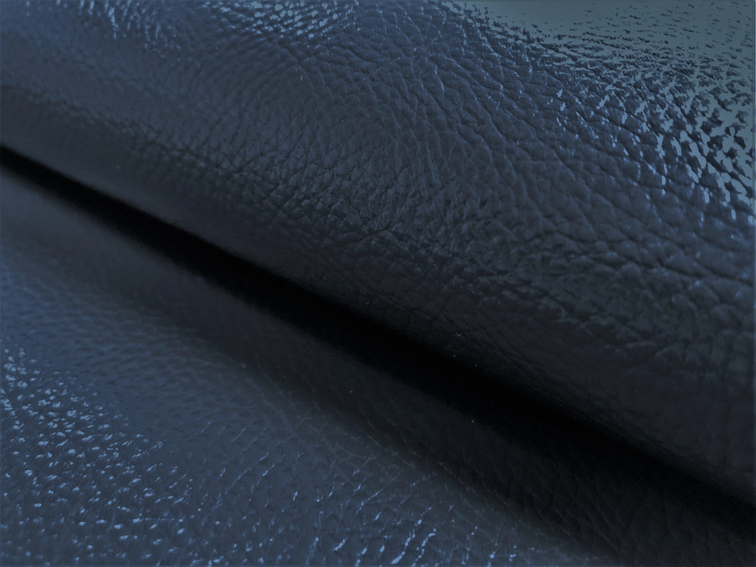 1.75 Yds Designer Heavy Duty Commercial Navy Blue Vegan Faux Leather Upholstery Vinyl