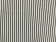 Load image into Gallery viewer, Designer Grey White Water &amp; Stain Resistant Indoor Outdoor Nautical Stripe Upholstery Drapery Fabric
