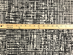 1 1/3 Yd Kravet Art Scene Indoor Upholstery Grey Cream Abstract MCM Upholstery Fabric