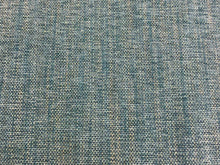Load image into Gallery viewer, Designer Water &amp; Stain Resistant MCM Mid Century Modern French Blue Beige Chenille Strie Upholstery Fabric