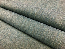 Load image into Gallery viewer, Designer Water &amp; Stain Resistant MCM Mid Century Modern French Blue Beige Chenille Strie Upholstery Fabric
