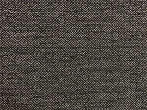 Designer Water & Stain Resistant Black Grey Geometric Diamond Chenille Upholstery Fabric