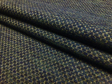 Load image into Gallery viewer, Designer Water &amp; Stain Resistant Indigo Navy Blue Grey Woven MCM Mid Century Modern Upholstery Fabric