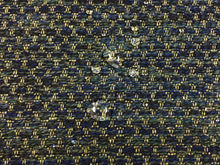 Load image into Gallery viewer, Designer Water &amp; Stain Resistant Indigo Navy Blue Grey Woven MCM Mid Century Modern Upholstery Fabric