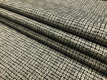 Load image into Gallery viewer, Designer Water &amp; Stain Resistant Solution Dyed Acrylic Black Beige Geometric Abstract Upholstery Drapery Fabric