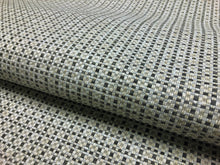Load image into Gallery viewer, Designer Water &amp; Stain Resistant Heavy Duty Grey Cream Check Geometric Upholstery Fabric