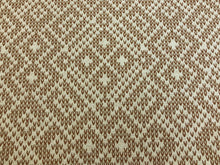 Load image into Gallery viewer, Reversible Water &amp; Stain Resistant Beige Rusty Brown Abstract Geometric Chenille Upholstery Fabric