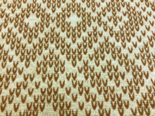Load image into Gallery viewer, Reversible Water &amp; Stain Resistant Beige Rusty Brown Abstract Geometric Chenille Upholstery Fabric
