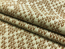 Load image into Gallery viewer, Reversible Water &amp; Stain Resistant Beige Rusty Brown Abstract Geometric Chenille Upholstery Fabric