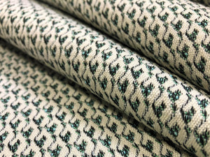 Designer Teal Green Cream Small Scale Geometric Upholstery Drapery Fabric