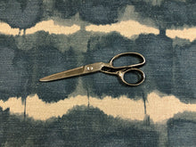 Load image into Gallery viewer, 1.5 Yd Designer Linen Viscose Navy Blue Beige Abstract Stripe Upholstery Drapery Fabric