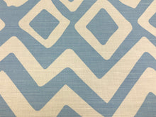 Load image into Gallery viewer, Quadrille China Seas Deauville Aqua Blue White Linen Cotton Upholstery Drapery Fabric