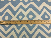 Load image into Gallery viewer, Quadrille China Seas Deauville Aqua Blue White Linen Cotton Upholstery Drapery Fabric