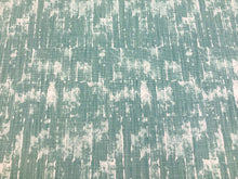 Load image into Gallery viewer, Designer Water &amp; Stain Resistant Linen Cotton Seafoam Green White Abstract Upholstery Drapery Fabric