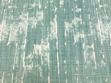 Load image into Gallery viewer, Designer Water &amp; Stain Resistant Linen Cotton Seafoam Green White Abstract Upholstery Drapery Fabric