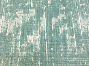 Designer Water & Stain Resistant Linen Cotton Seafoam Green White Abstract Upholstery Drapery Fabric