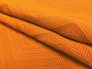 Designer Water & Stain Resistant Orange Purple Geometric Chevron Matelasse Upholstery Fabric