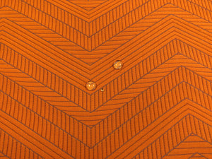 Designer Water & Stain Resistant Orange Purple Geometric Chevron Matelasse Upholstery Fabric