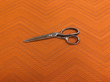 Load image into Gallery viewer, Designer Water &amp; Stain Resistant Orange Purple Geometric Chevron Matelasse Upholstery Fabric