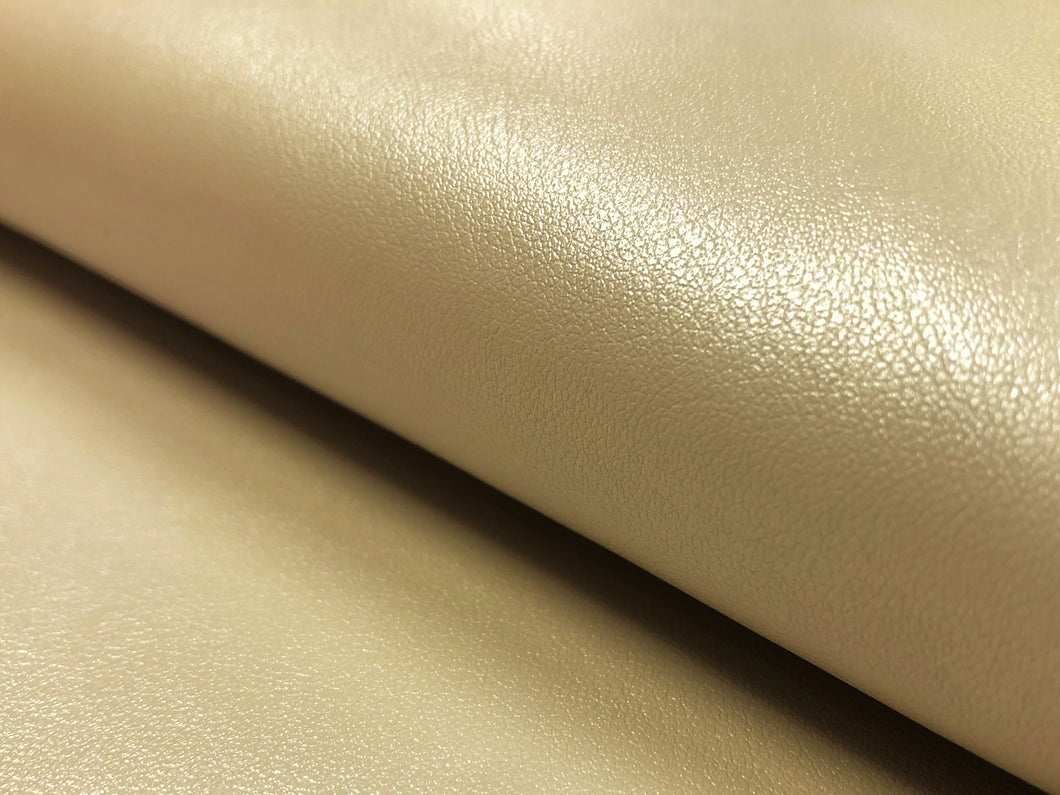 Designer Heavy Duty Pearlescent Beige Faux Leather Upholstery Vinyl