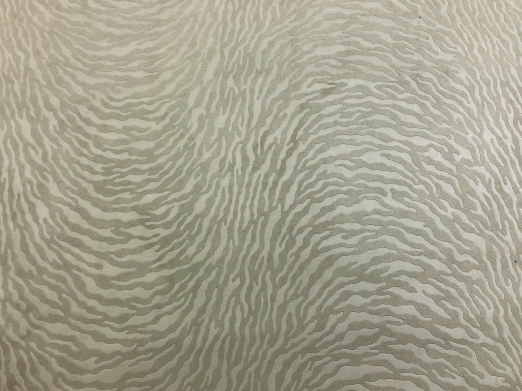 3/4 Yd Designer Water & Stain Resistant Taupe Animal Pattern Faux Leather Suede Upholstery Fabric