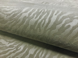 3/4 Yd Designer Water & Stain Resistant Taupe Animal Pattern Faux Leather Suede Upholstery Fabric