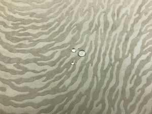 3/4 Yd Designer Water & Stain Resistant Taupe Animal Pattern Faux Leather Suede Upholstery Fabric