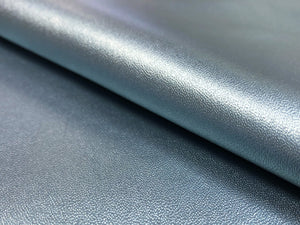 Designer Aqua Blue Pearlescent Metallic Faux Leather Upholstery Vinyl
