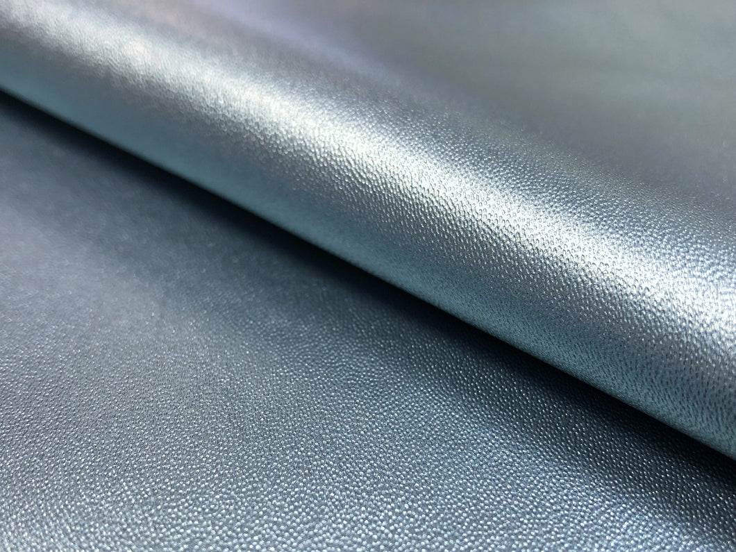 Designer Aqua Blue Pearlescent Metallic Faux Leather Upholstery Vinyl
