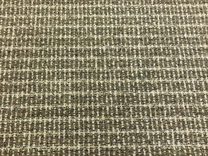 Designer Water & Stain Resistant Grey Cream Taupe MCM Mid Century Modern Tweed Upholstery Fabric