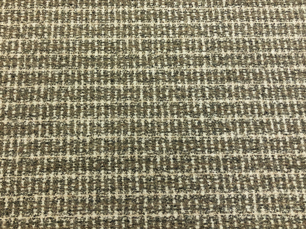 Designer Water & Stain Resistant Grey Cream Taupe MCM Mid Century Modern Tweed Upholstery Fabric