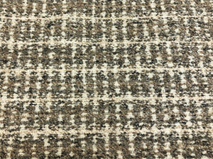 Designer Water & Stain Resistant Grey Cream Taupe MCM Mid Century Modern Tweed Upholstery Fabric