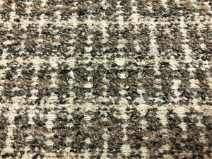 Designer Water & Stain Resistant Grey Cream Taupe MCM Mid Century Modern Tweed Upholstery Fabric
