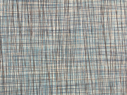 Designer Heavy Duty MCM Brown Blue Tweed Faux Leather Upholstery Vinyl