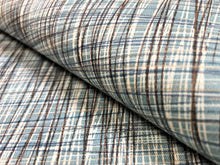 Load image into Gallery viewer, Designer Heavy Duty MCM Brown Blue Tweed Faux Leather Upholstery Vinyl