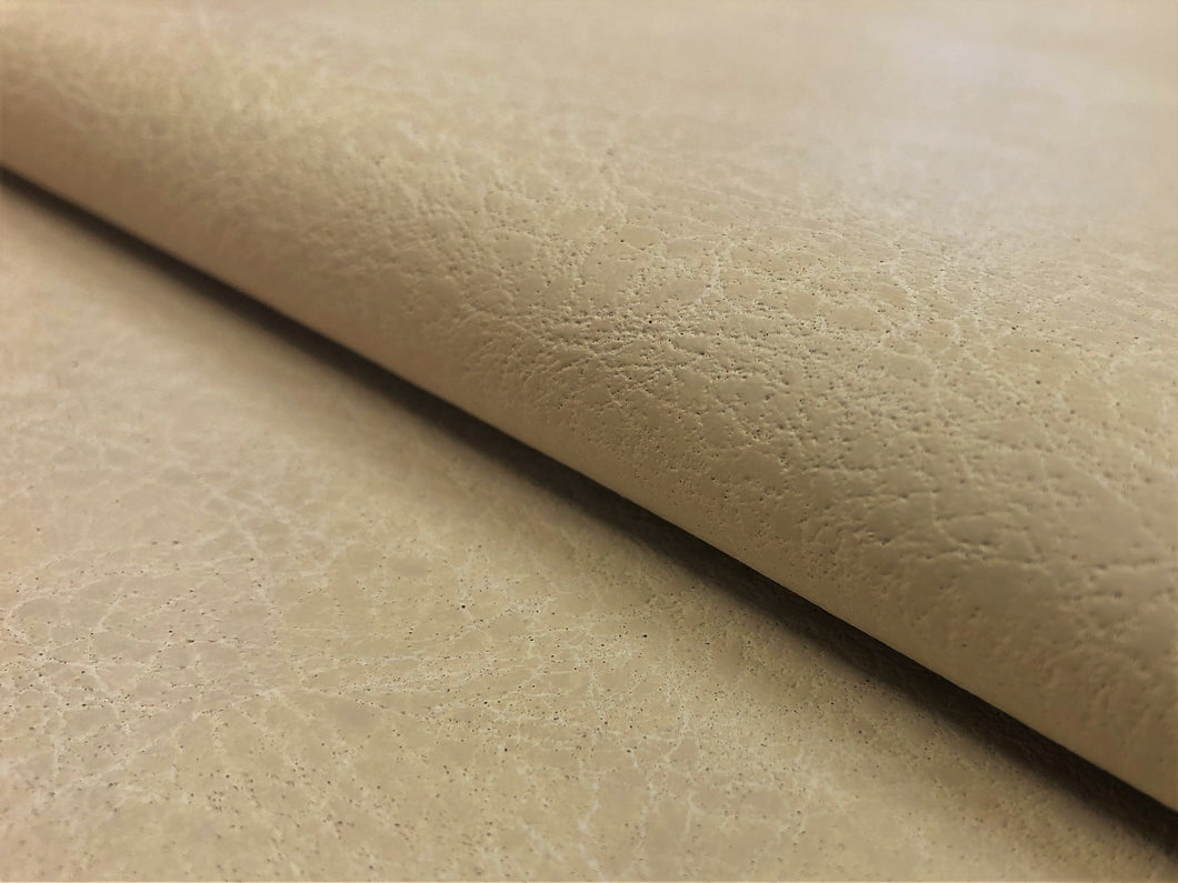 Designer Softened Beige Animal Skin Vegan Faux Leather Upholstery Vinyl