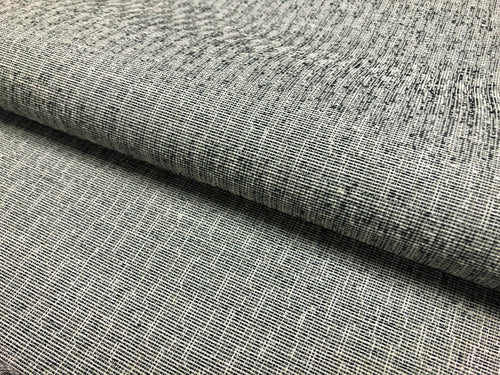 Designer Water & Stain Resistant Black Grey Speckled MCM Mid Century Modern Tweed Upholstery Fabric