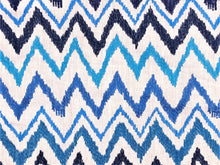 Load image into Gallery viewer, 2 Yds Min Lilly Pulitzer Chev On It Worth Blue Chevron Zig Zag Navy Blue Indigo Teal White Embroidered Drapery Fabric