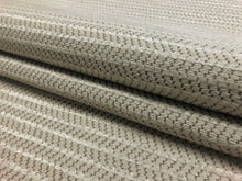 Load image into Gallery viewer, Designer Water &amp; Stain Resistant Beige Cream Geometric Chevron MCM Mid Century Modern Chenille Upholstery Fabric