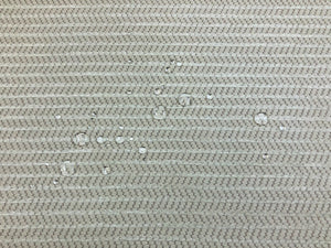 Designer Water & Stain Resistant Beige Cream Geometric Chevron MCM Mid Century Modern Chenille Upholstery Fabric